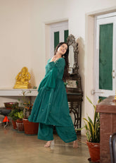 Green anarkali kurta set