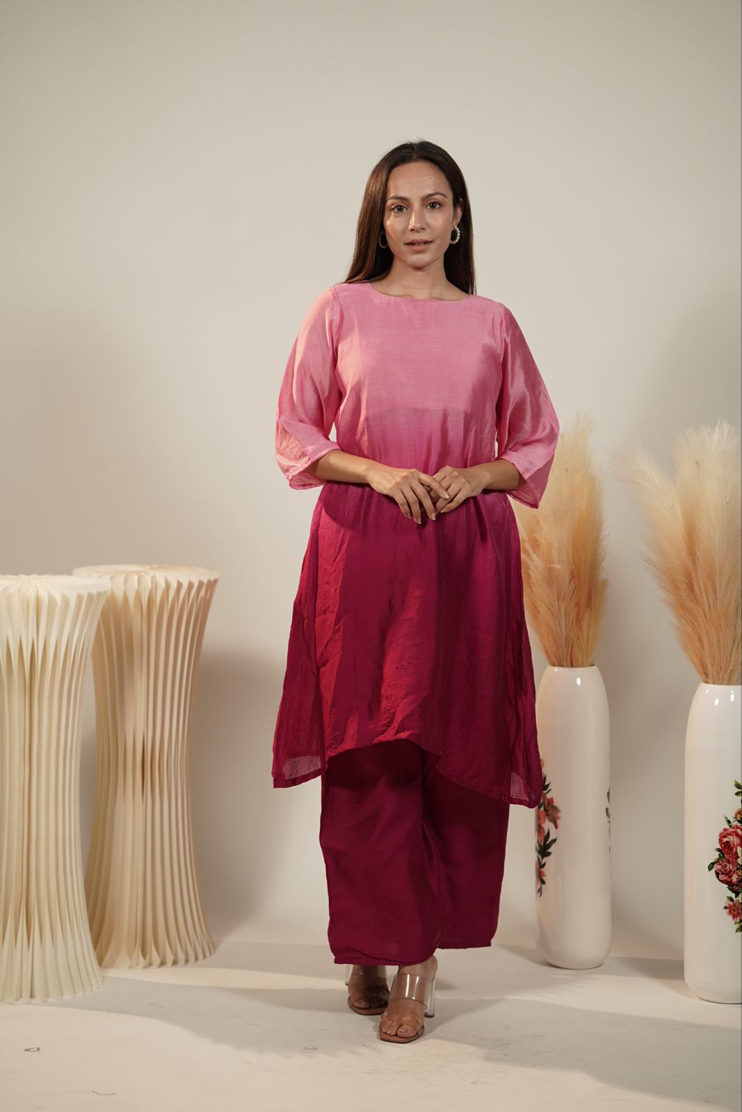 Buy Pink A-Line Kurta Set