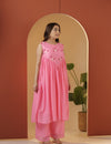 Baby pink Drizzle kurta pant set.