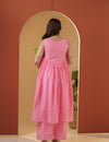 Baby pink Drizzle kurta pant set.