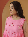 Baby pink Drizzle kurta pant set.