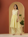 Butter yellow kurta pant set.