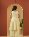 Butter yellow kurta pant set.