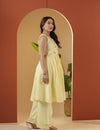 Butter yellow kurta pant set.