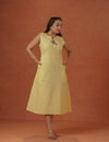 Butter Yellow Tulip Midi Dress.