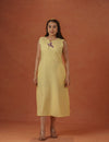 Butter Yellow Tulip Midi Dress.