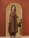 Cocoa brown kurta pant set.
