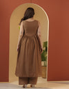 Cocoa brown kurta pant set.