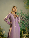Thistle purple Gold line shimmer Kurta set.