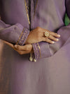 Thistle purple Gold line shimmer Kurta set.