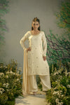Cream Mirror Kurta Pant Set.