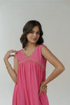 Baby pink hand embroidered anarkali set