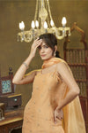 Peach hand embroidered palazzo set