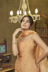 Peach hand embroidered palazzo set