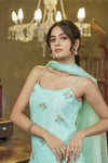 Mint hand embroidered palazzo set
