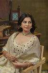 Beige embroidered kurta palazzo set