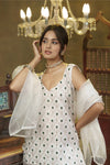 White embroidered kurta palazzo set