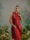 The Aaryamani Red Gaji Silk Set.