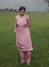 PINK TISSUE SILK KURTA SET