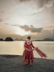 SINDOORI SWARN ANARKALI SET.