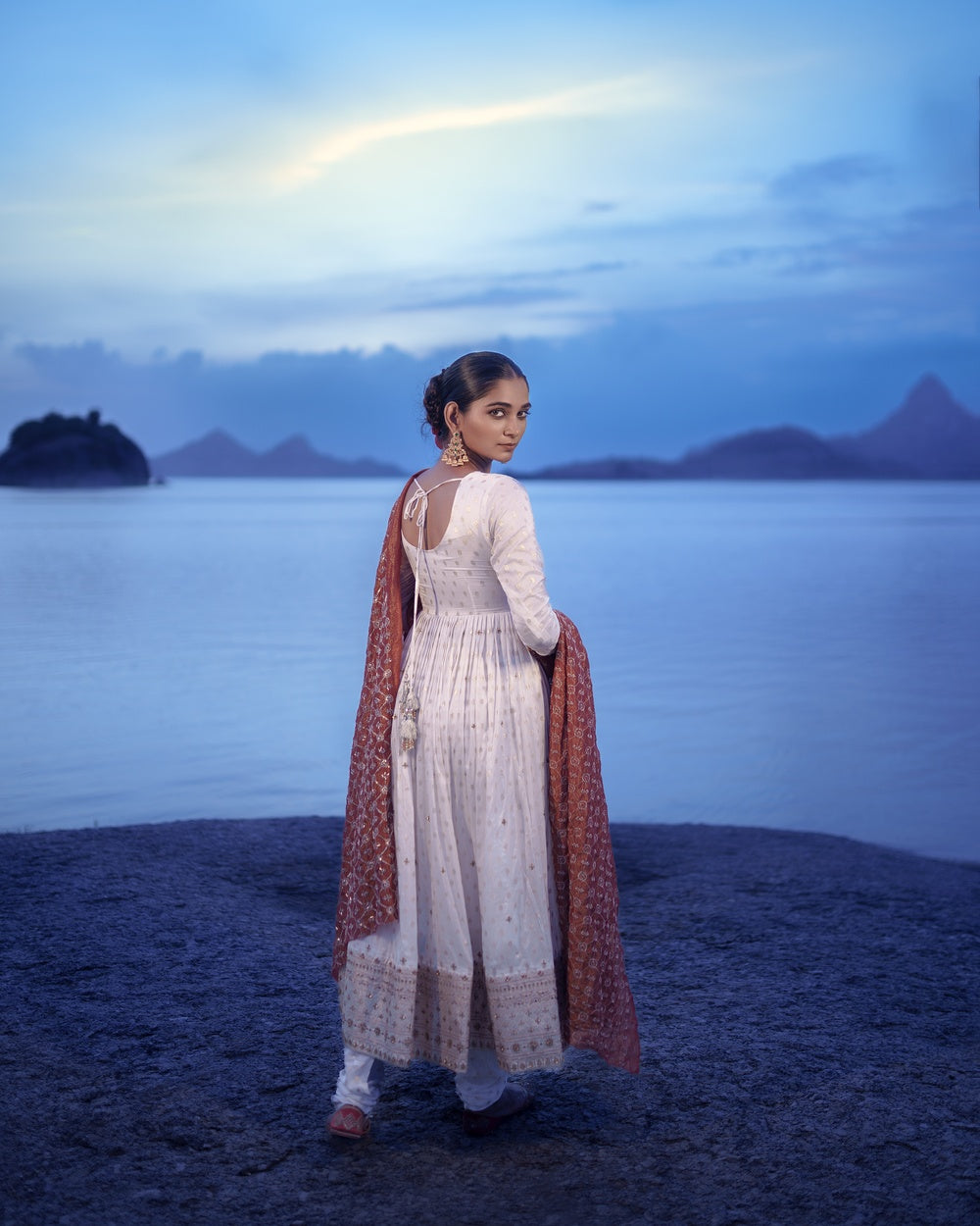 SWAN VEIL ANARKALI SET