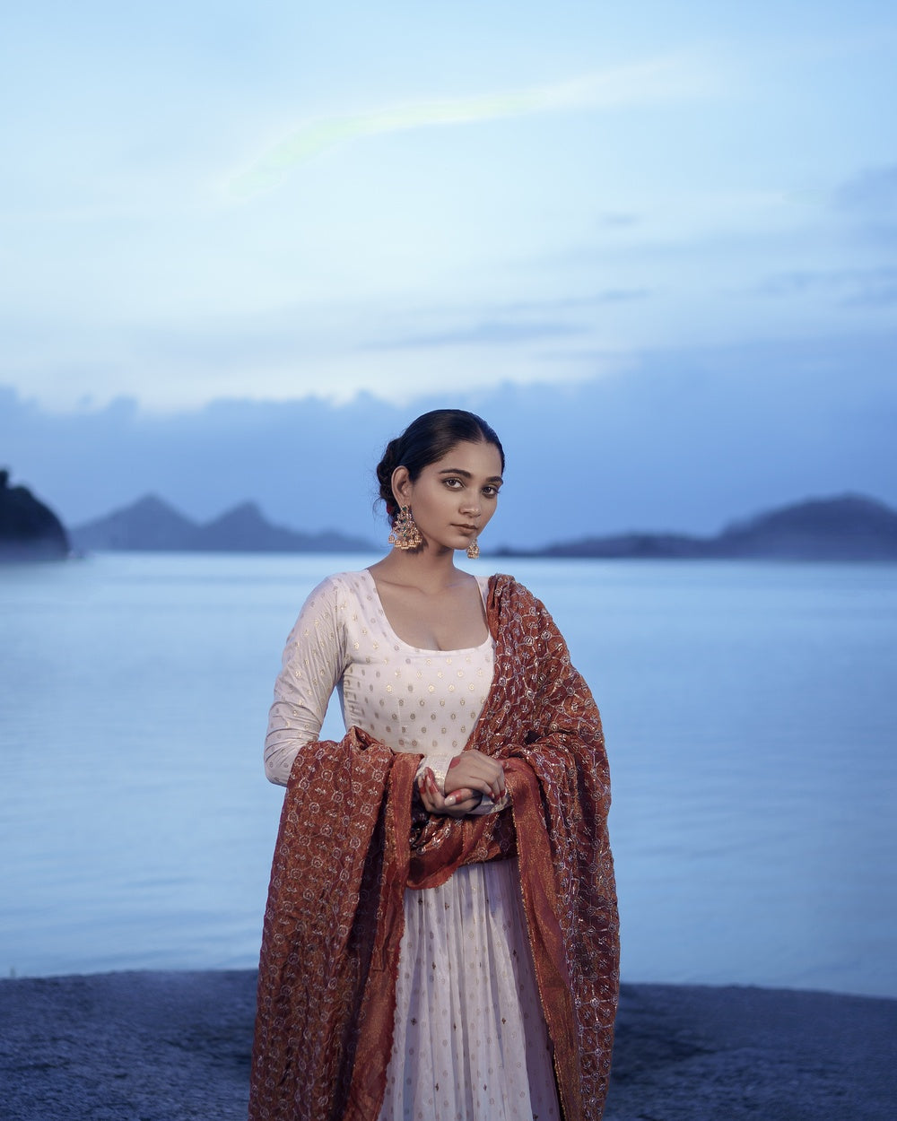 SWAN VEIL ANARKALI SET