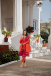 Pink and Orange Kurta Pant Set for wedding