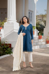 Women Royal Blue Kurta Set