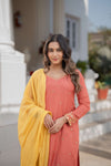 Kurta Pant Set with elegant Yellow dupatta