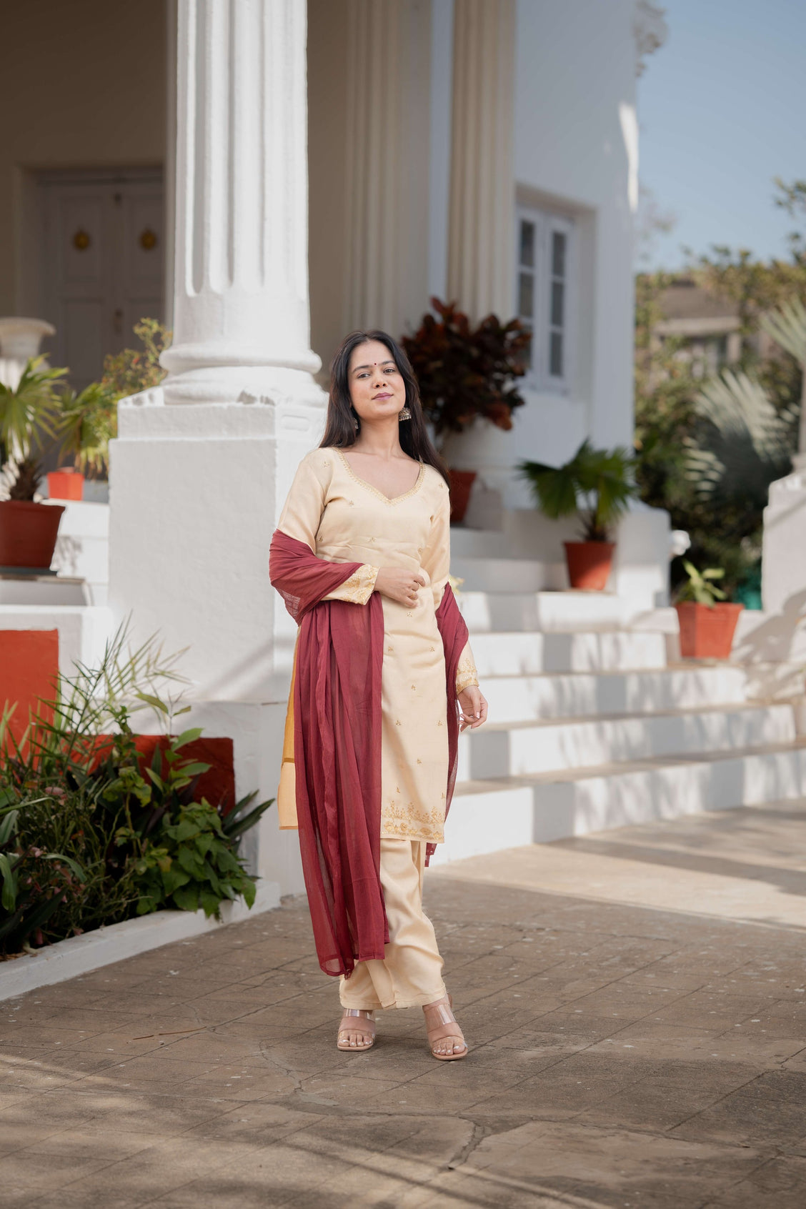 Maroon Kurta Set | Elegant Women's Ethnic Wear