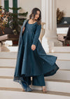 Teal blue anarkali set for women online