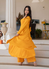 Buy Yellow 3 piece anarkali set