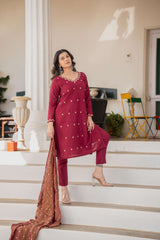 Maroon Kurta Pant Set for wedding