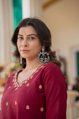zardozi work and aari Hand work Kurta pant set for women online