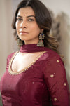 Anarkali set with zardozi booti hand work