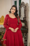 3 piece anarkali set with hand work