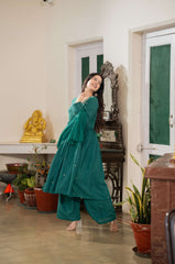 Green anarkali kurta set 
