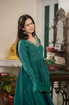 Green full sleeve anarkali kurta set online
