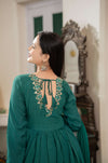  Green backless Anarkali set