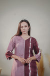Hand-dyed purple & Burgundy A-Line Kurta Set online