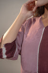 Purple & Burgundy Cotton satin A-Line Kurta Set 