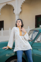 Beige Short Kurti online