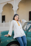 Beige Short Kurti full sleeves for women