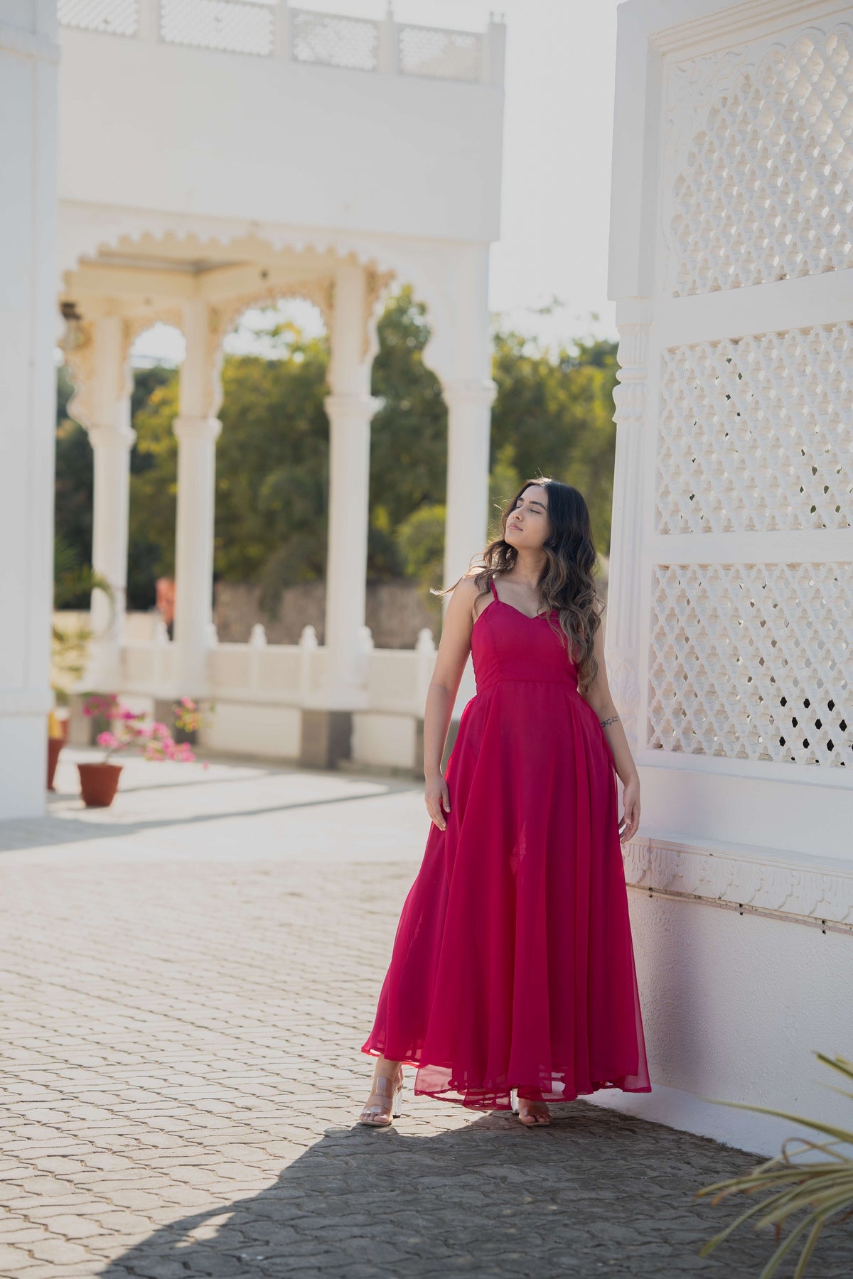 Buy Raspberry Long One Piece Dress