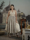 Cream Shimmer Flared Anarkali.