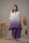 Off-white V-Neck A-Line Kurta Set for women 