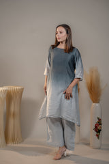 Grey shaded Kurta with palazzo pant