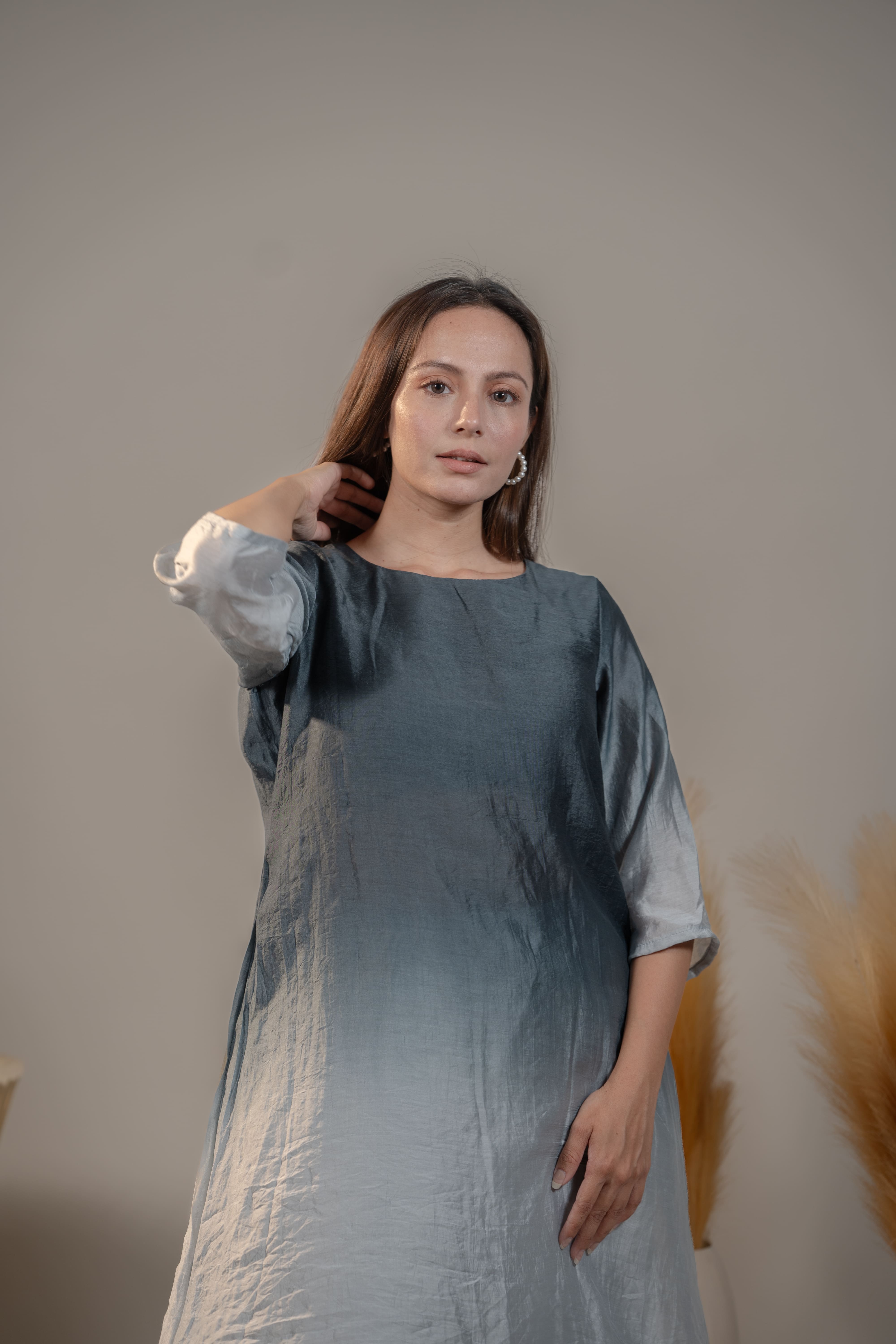 3/4 Sleeves Hand-Dyed A-Line Kurta Set for women 