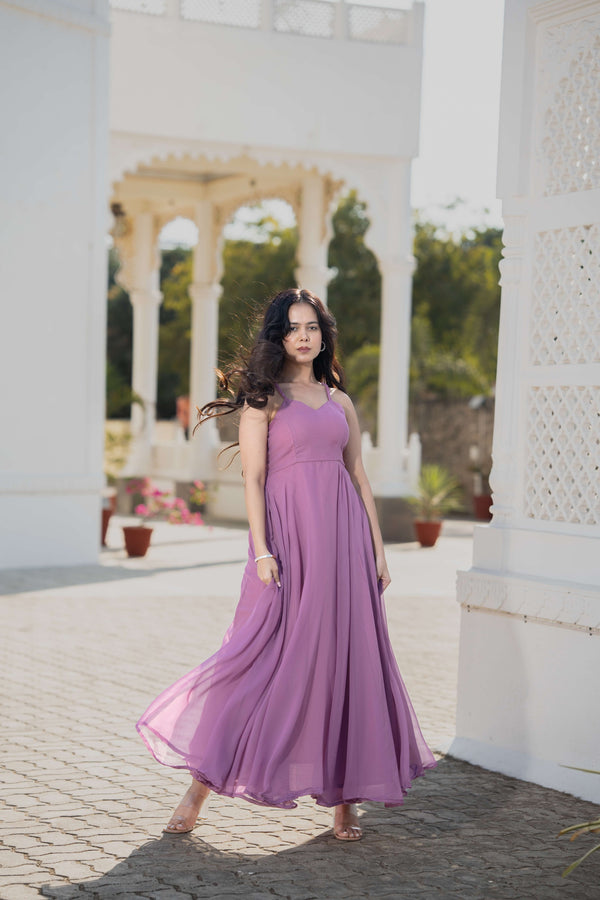 Buy Lavender Long One Piece Dress online at best price Meeshara Buy Lavender Long One Piece Dress online at best price Meeshara