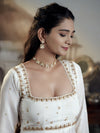 White Flared Anarkali.